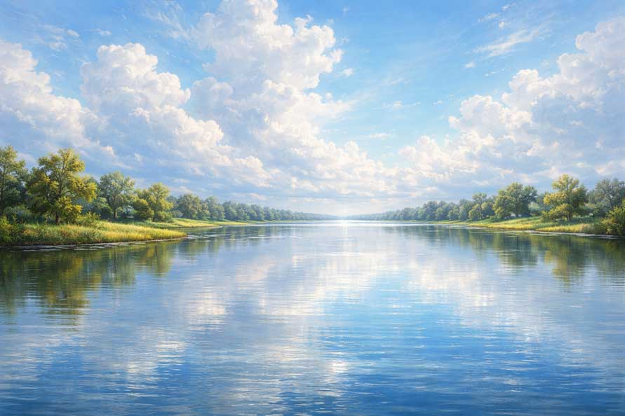 Wall Art of Serene Lake Painting for Peace and Spiritual Clarity