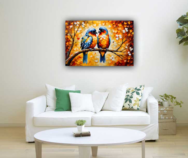 Love Bird Bird Painting for Love and Romance for South West Direction