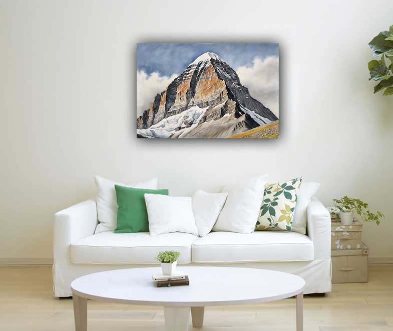 Kailash Mansarovar Mountain Painting Enhance Stability & Strength with Earth Element in Vastu