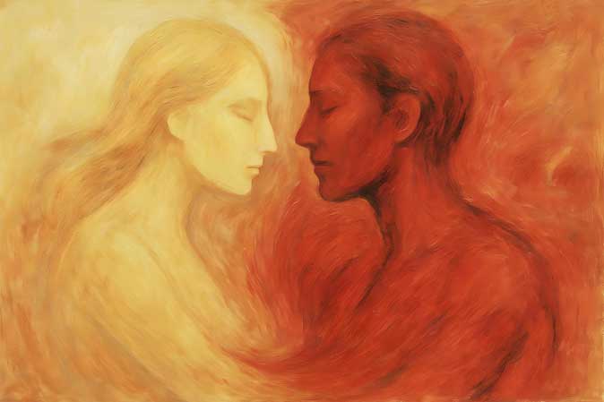 Abstract Wall Art for Relationship Harmony Warm Tones of Unity