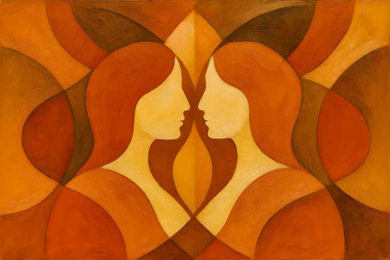 Abstract Wall Art for Relationship Harmony Southwest Energy Flow