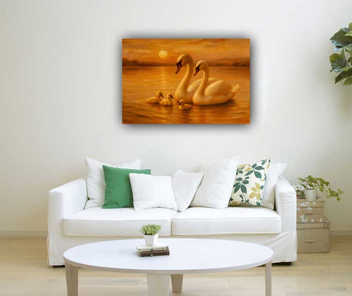 Canvas Prints of Twin Swans for Southwest Corner Balance