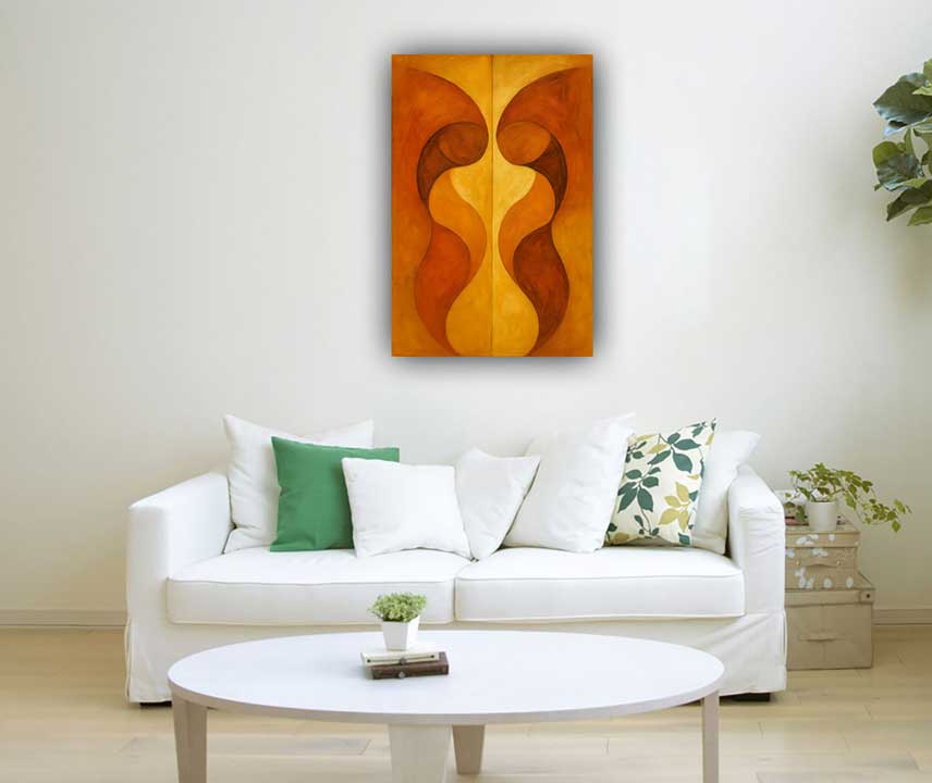 Abstract Wall Art for Relationship Harmony Radiant Connection Canvas