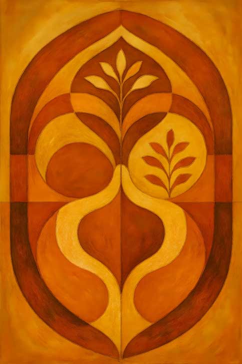 Abstract Wall Art for Relationship Harmony Flowing Bond Painting