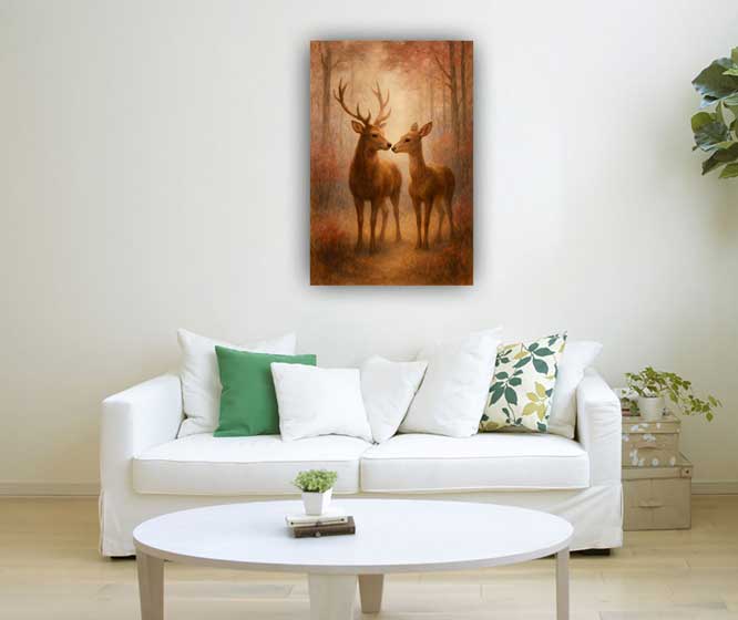 Vastu Paintings of Pair of Deer for Relationship Harmony in Southwest