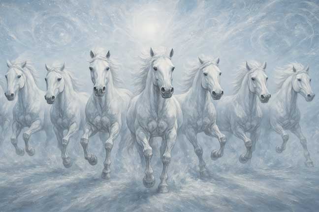 Seven Running Horses Vastu Painting
