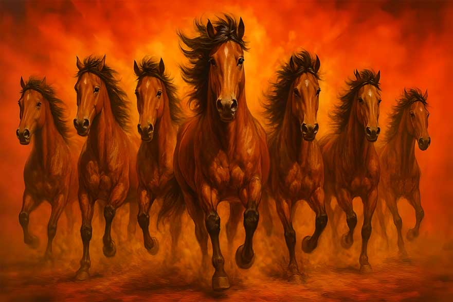 Running Horses Vastu Painting