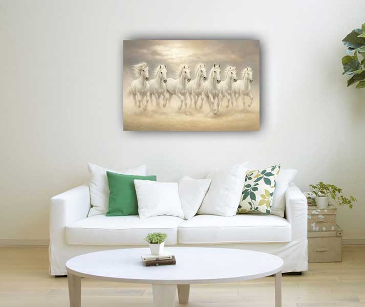 Seven Running Horses Canvas Painting