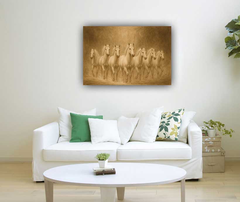 7 Running Horses Vastu Painting