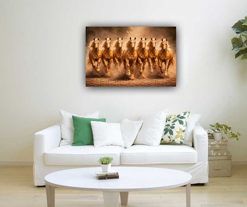 7 Golden Horses Painting Limited Edition