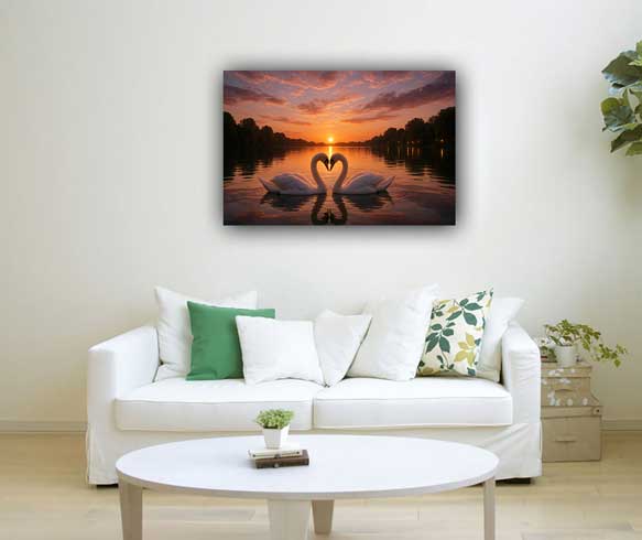 Swan Painting for Bedroom