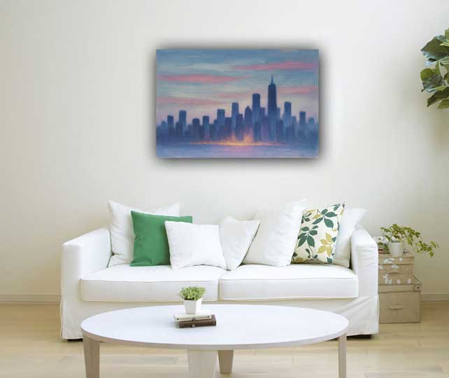 Cityscape Wall Art for Creative Energy in the West Direction