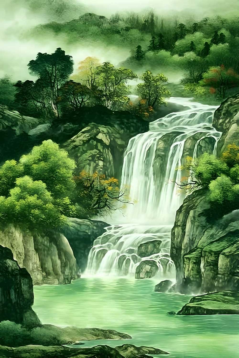 Vastu Waterfall Painting