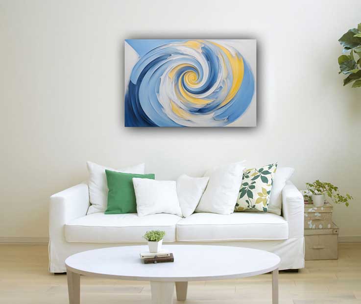 Abstract Painting for Wealth in West Direction