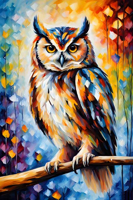 Owl Painting for wisdom and knowledge in West South West Direction