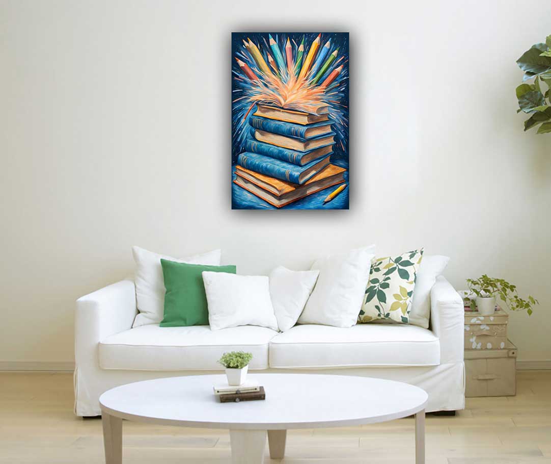 Colorful Explosion of Books – A Symbol of Children's Growth & Well-being in the West