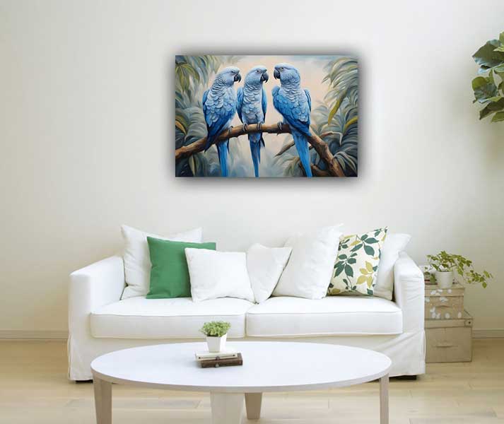 Friendly Parrots Painting – A Symbol of Children's Growth & Well-being in the West