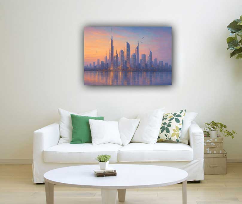 Inspirational City Skyline Painting for Creativity Boost in West