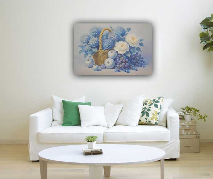 Abundance Basket Painting on Canvas for West Wall