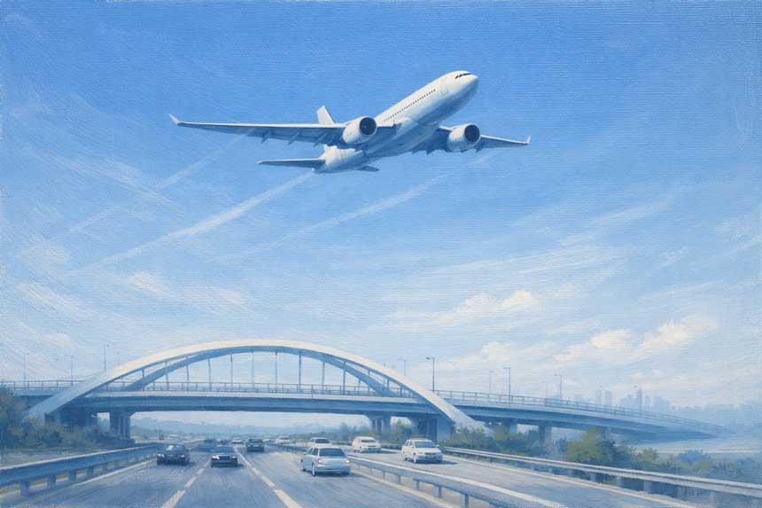 Wall Art of Airplane Flying High Painting for Travel Expansion and Foreign Opportunities