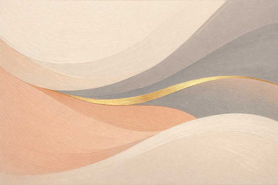 Abstract Painting of Minimal Flowing Waves for Intuitive Thinking and Creative Clarity