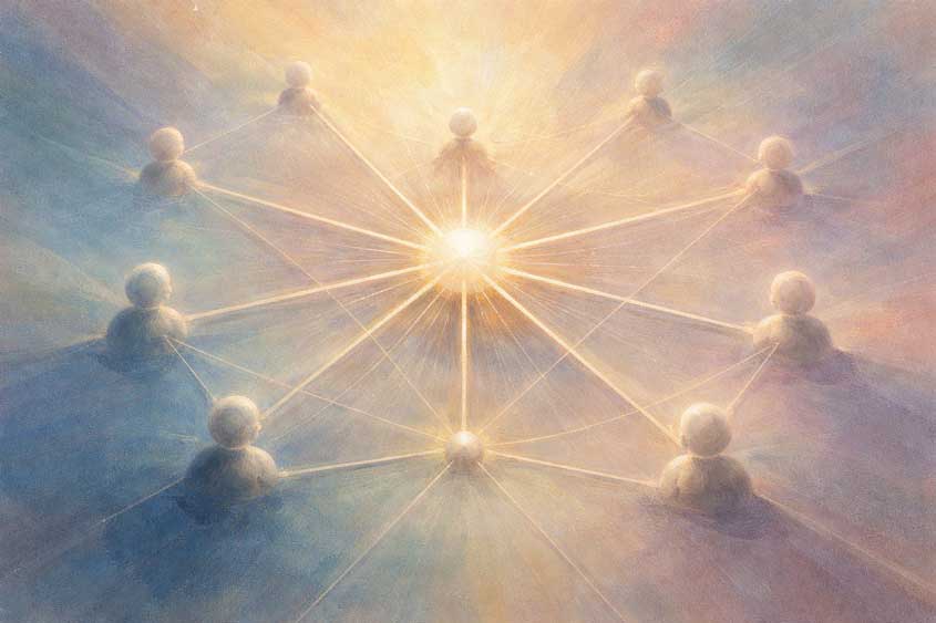 Wall Art of Abstract Geometric Network Painting for Modern Networking and Connections