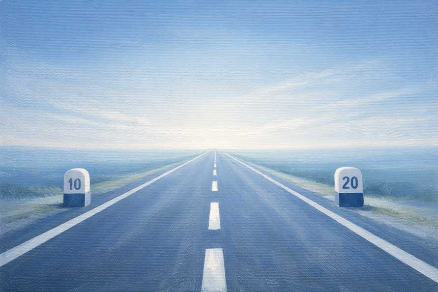 Wall Art of Open Road to Horizon Painting for Career Movement and Opportunities