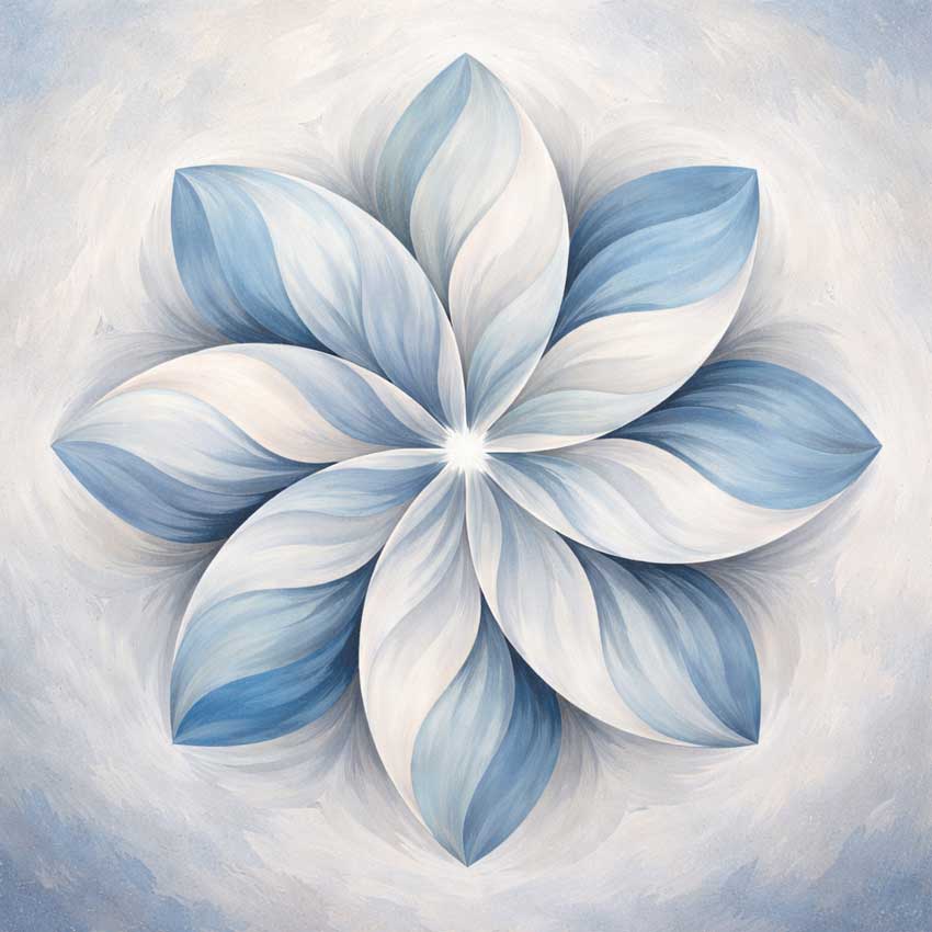 Wall Art of Blue Petal Mandala Painting for Calm Networking and Harmonious Relationships