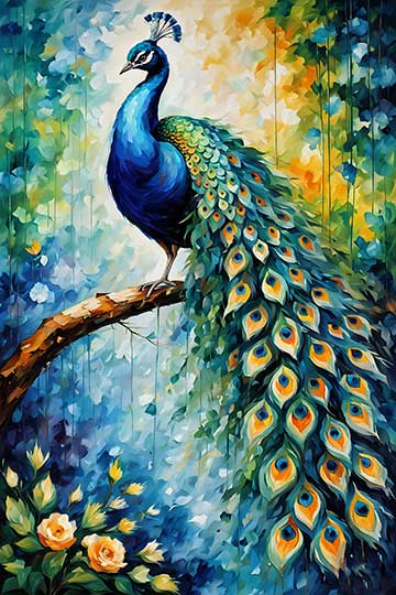 Peacock in Painting