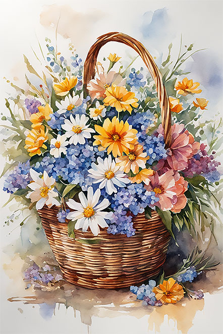 Basket of Flowers Prosperity and Abundance