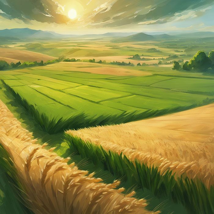 Fields with Crops Prosperity and Abundance