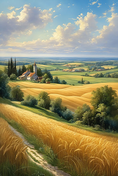 Fields with Crops Prosperity and Abundance
