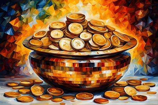 Pot with Gold Coins