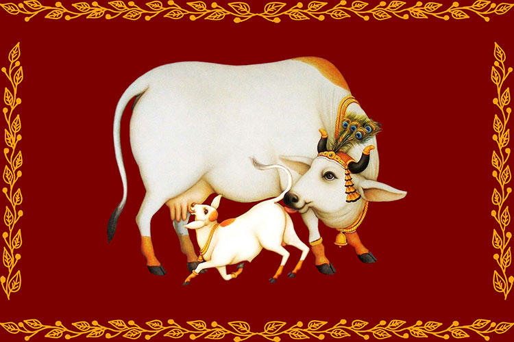 Kamdhenu Cow Painting
