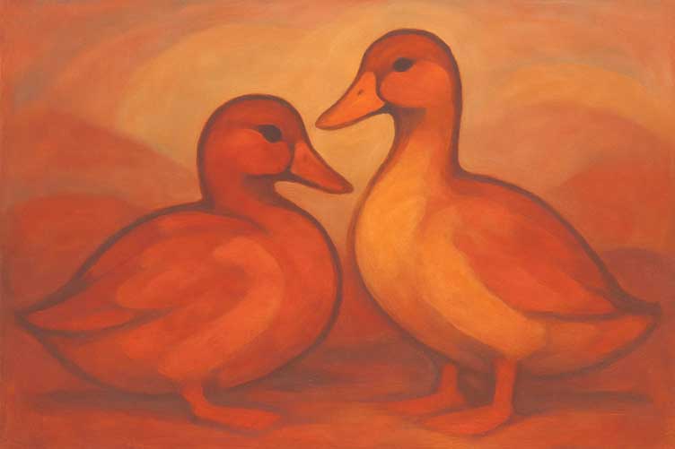 Duck Painting for Harmony and Stability in Southwest Vastu Canvas Wall Art