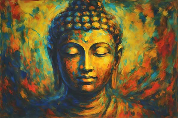 Modern Buddha Canvas Wall Art for Vastu Alignment