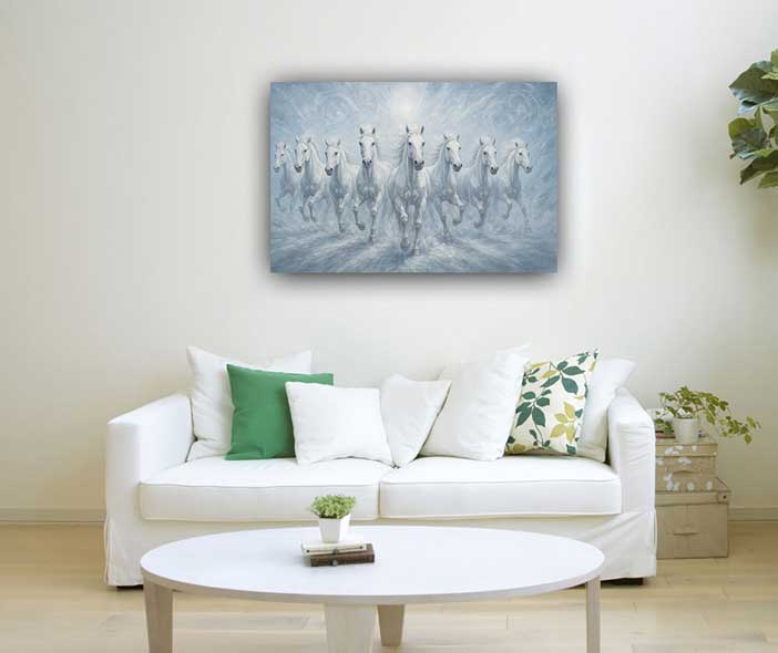 Feng Shui Horses Painting Symbol of Victory Energy & Career Growth