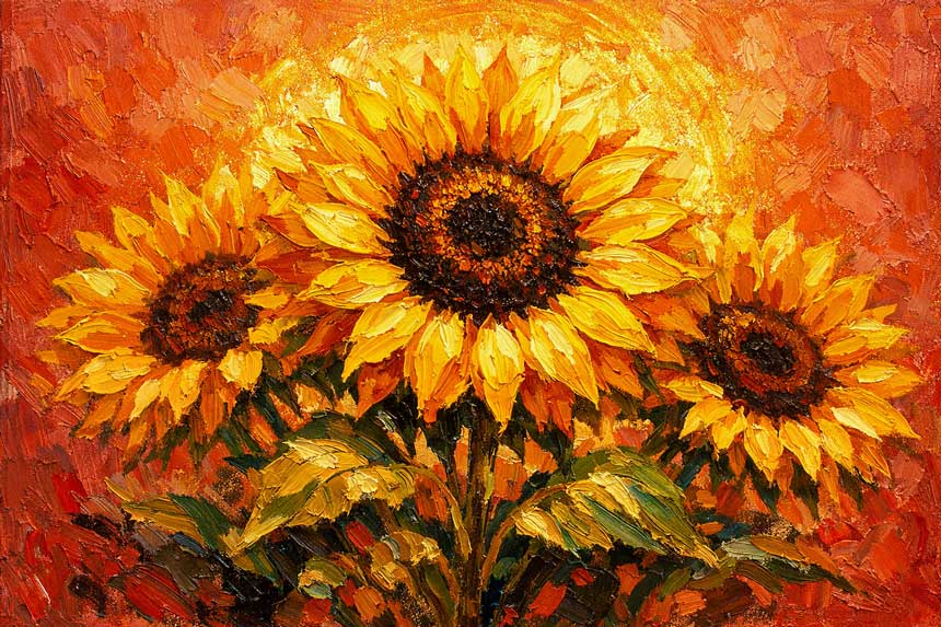 Sunflower Bouquet Wall Art  Symbol of Prosperity and Abundance