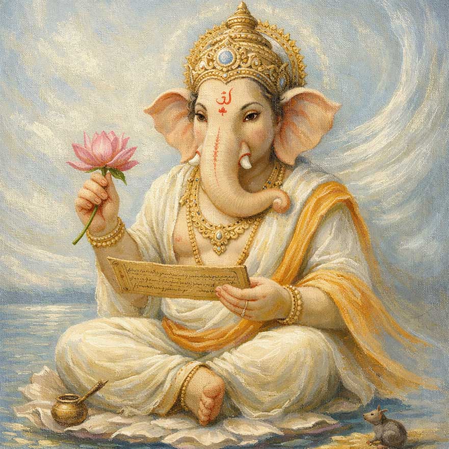 Lord Ganesha Wall Art Painting for  Wisdom, Success & New Opportunities