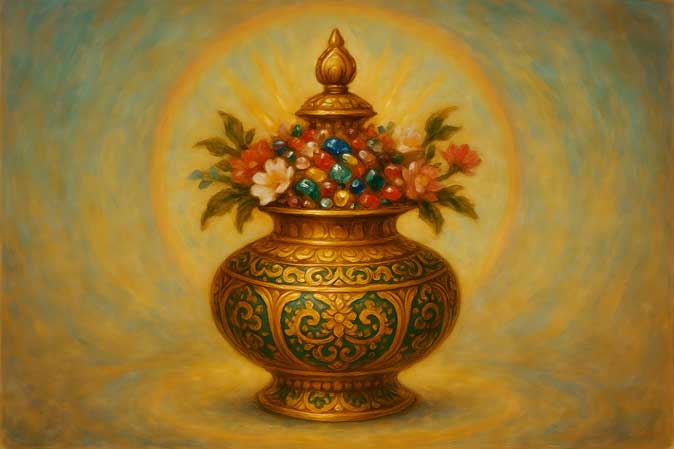 Treasure Vase (Bumpa) Wall Art for Spiritual and Material Abundance
