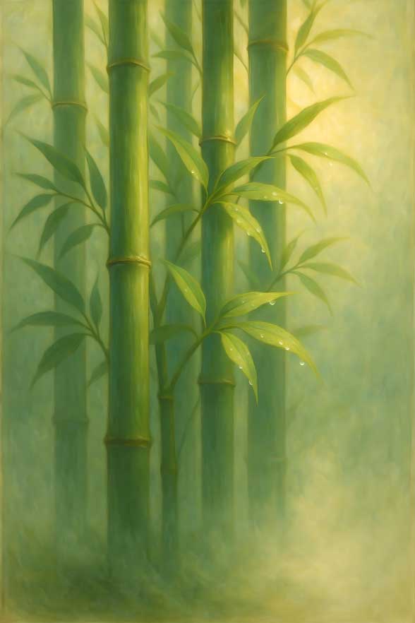 Bamboo Wall Art Canvas Painting for Growth and Harmony