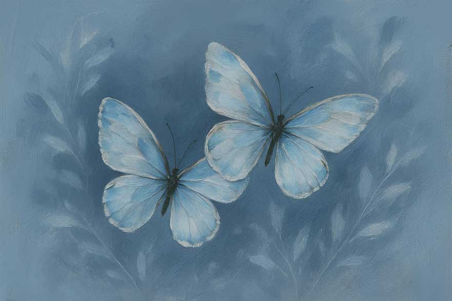 Wall Art Pair of Butterfly Painting for Networking, Connections & Communication in Northwest