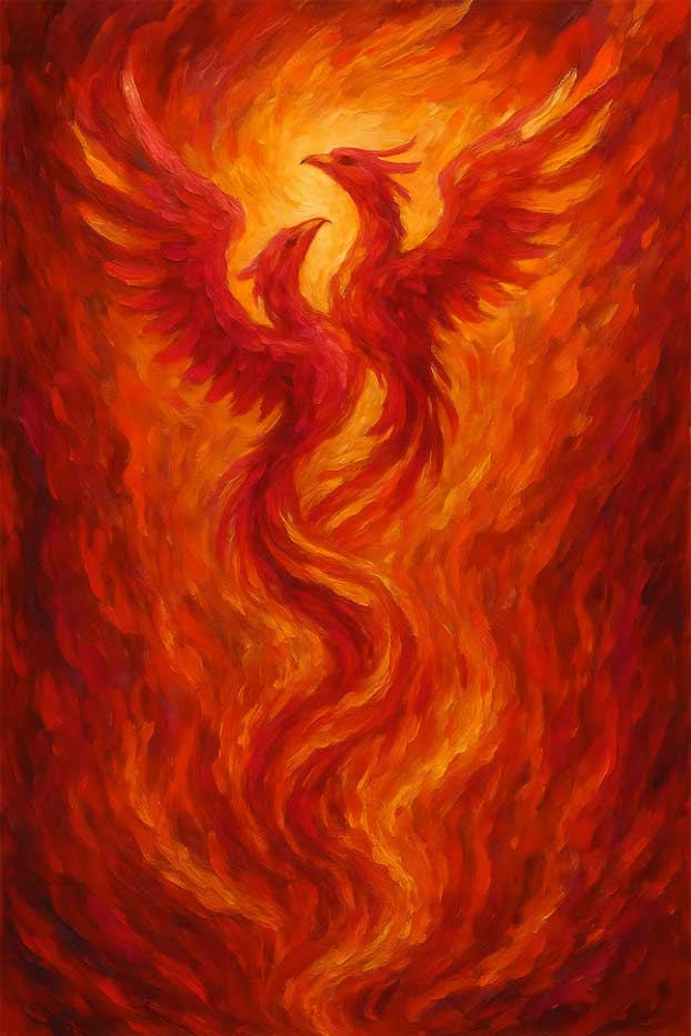 Phoenix Painting for Passion and Enthusiasm Vastu Wall Art for South Direction