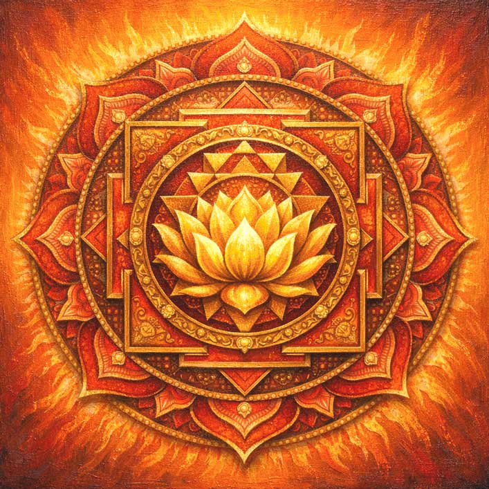 Mandala of Prosperity Wall Art  Sacred Geometric Symbol for Fortune and Energy Balance