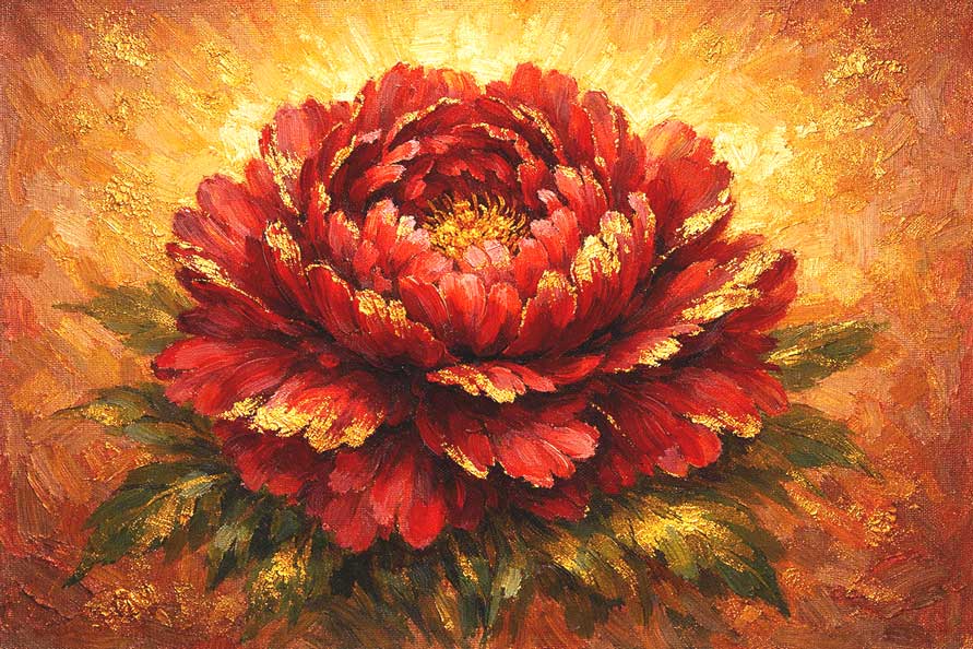 Peony of Prosperity Wall Art Flower Symbol of Wealth, Luxury and Fortune