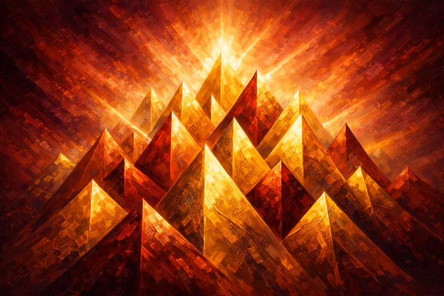 Wall Art Rising Pyramids Canvas Painting for Growth and Success