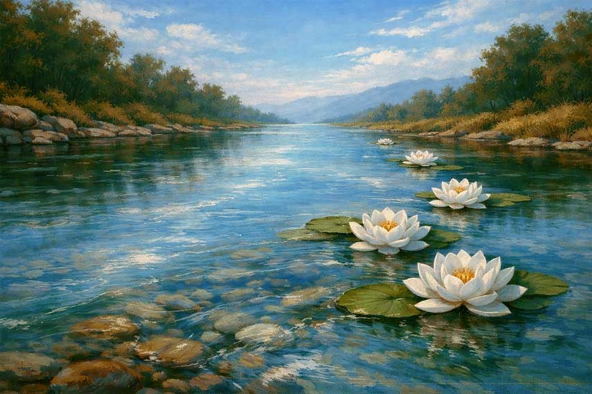 Flowing River Wall Art for Clarity & Smooth Decision