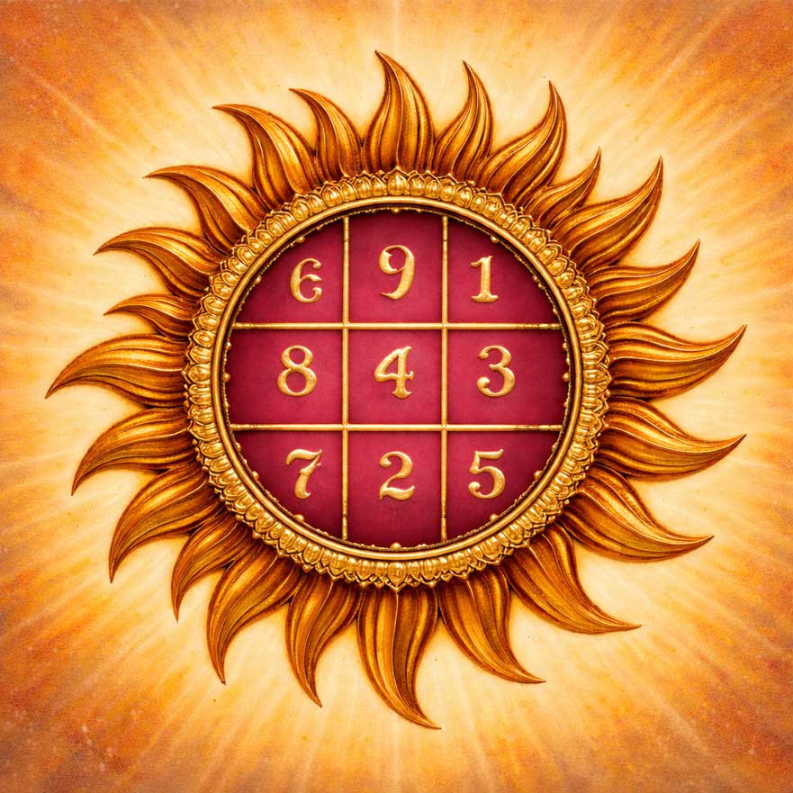 Wall Art Surya Yantra Canvas Painting for Power and Vitality