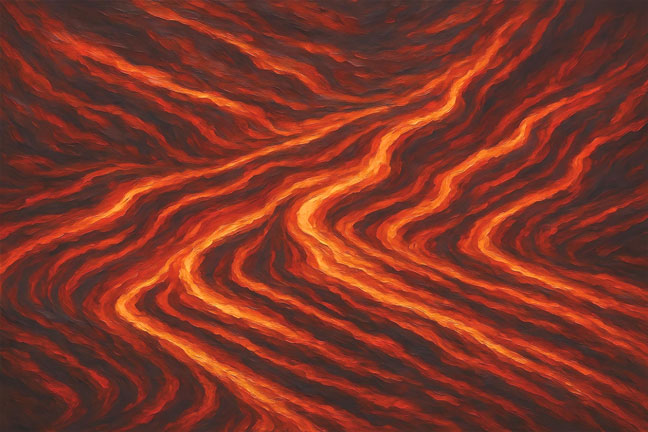 Wall Art Abstract Volcano Painting for Passion and Enthusiasm in South