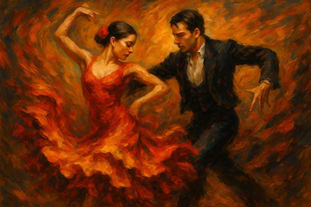 Flamenco Dancer Canvas Painting for Energy, Passion, and Vastu Balance in South Direction